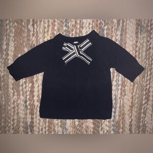 Crewcuts Navy Sweater with White Bow Accent